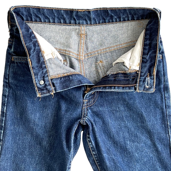 Vintage 70s Levis Bell Bottom Flared Orange Tab Patch Embroidered Jeans - Picture 6 of 13